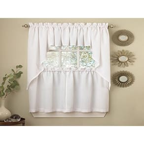 Cortinas de cozinha Valance Sweet Home Collection Ribcord Wine
