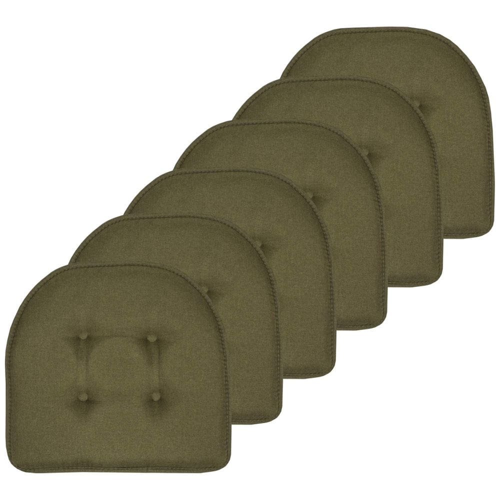 Almofada de cadeira Sweet Home Collection Memory Foam, pacote com 6 unidades Army