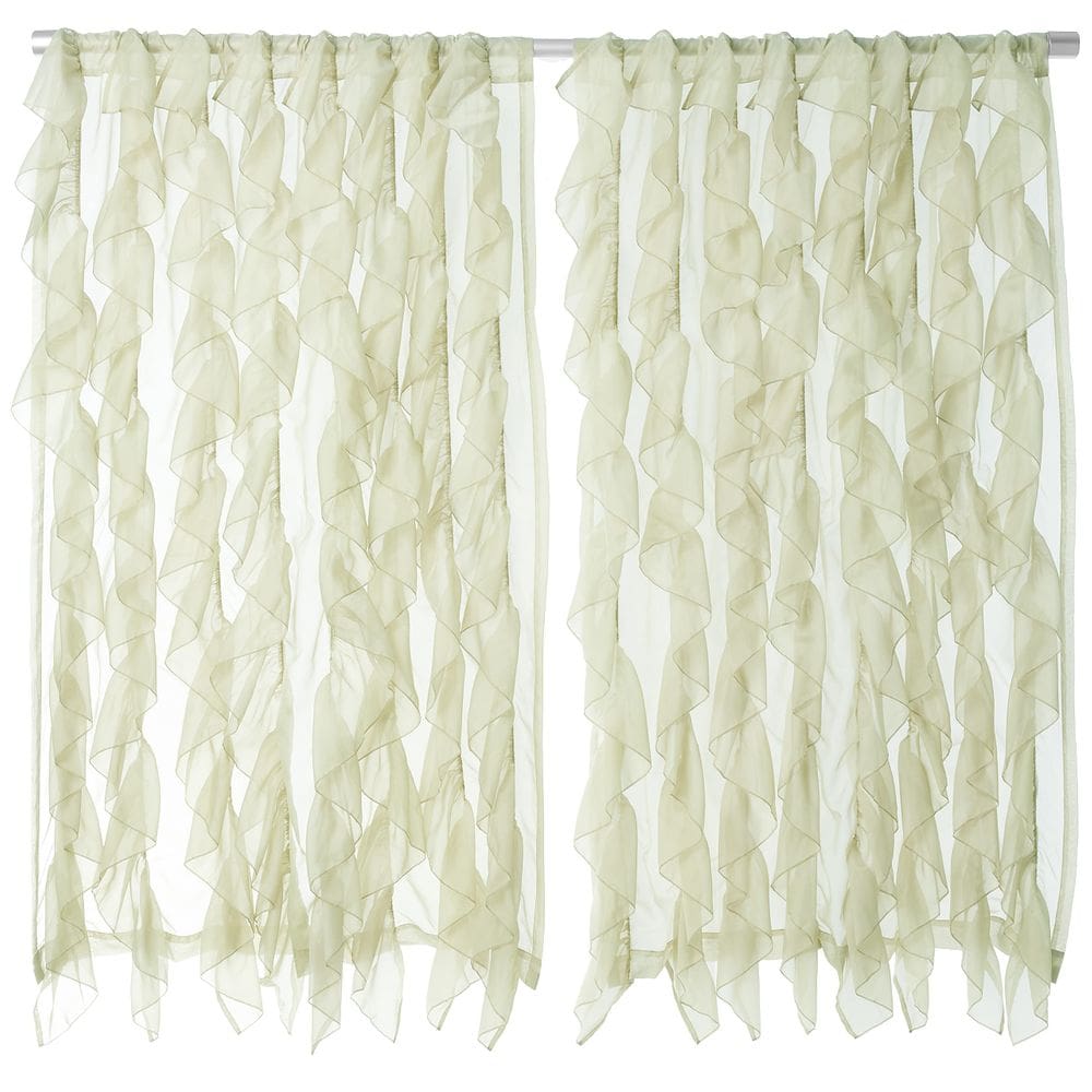 Cortinas Sweet Home Collection Sheer Voile Ruffled Waterfall