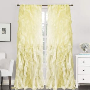 Cortinas Sweet Home Collection Sheer Voile Ruffled x2 Maize