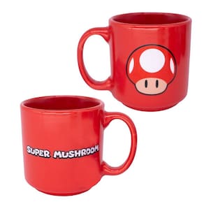 Mini Caneca Super Mario Cogumelo Empilhável Cerâmica 100ML Oficial Nintendo