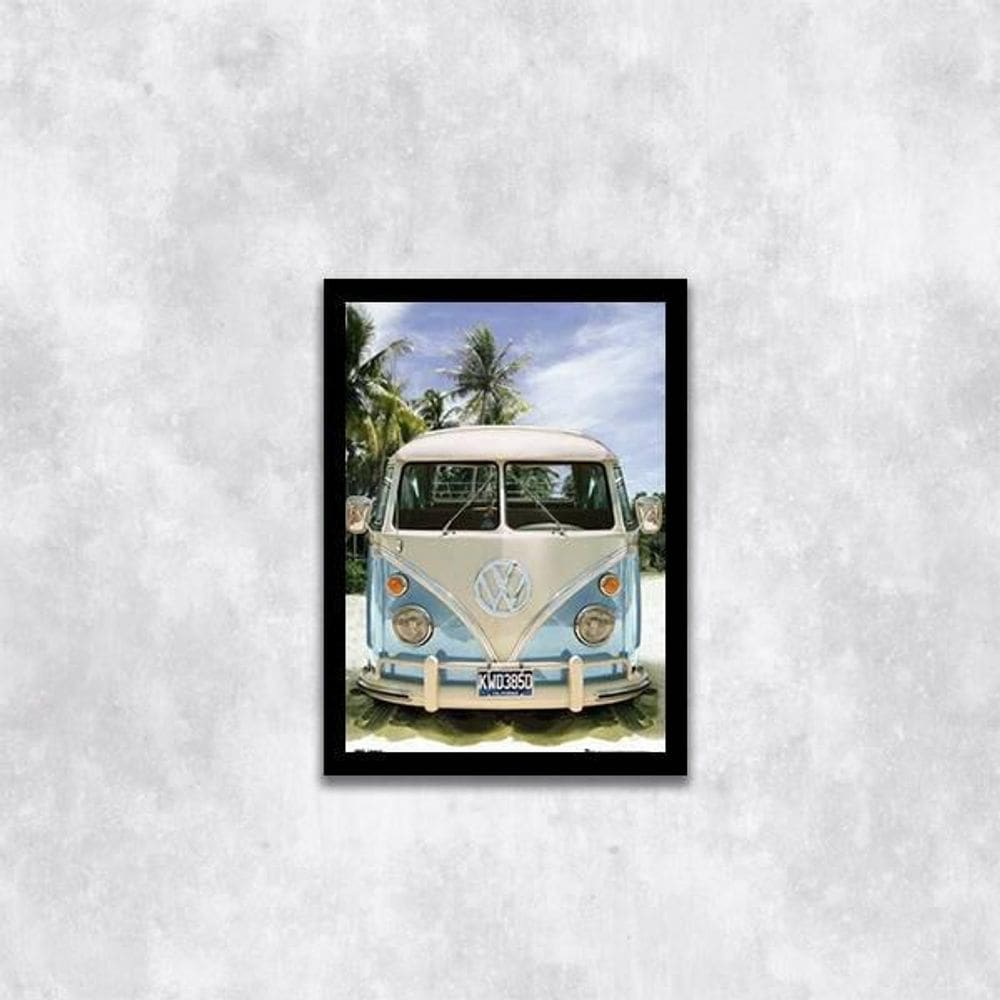 Quadro Fotografia Kombi Na Praia 24X18Cm