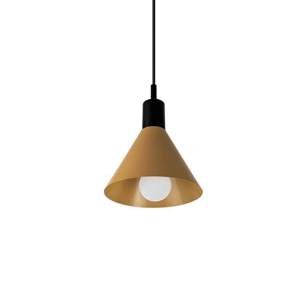 Lustre Pendente Blumenau Toni E27 Bivolt Preto/Dourado
