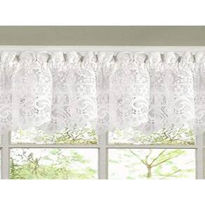 Cortina de cozinha Valance Sweet Home Collection Hopewell White