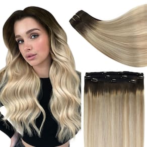 Extensões de cabelo Full Shine Clip em cabelo humano real de 45 cm