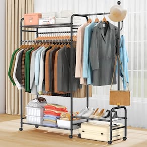Prateleiras de roupas FYBEE 3 em 1 com cabide de 620 libras de capacidade de carga