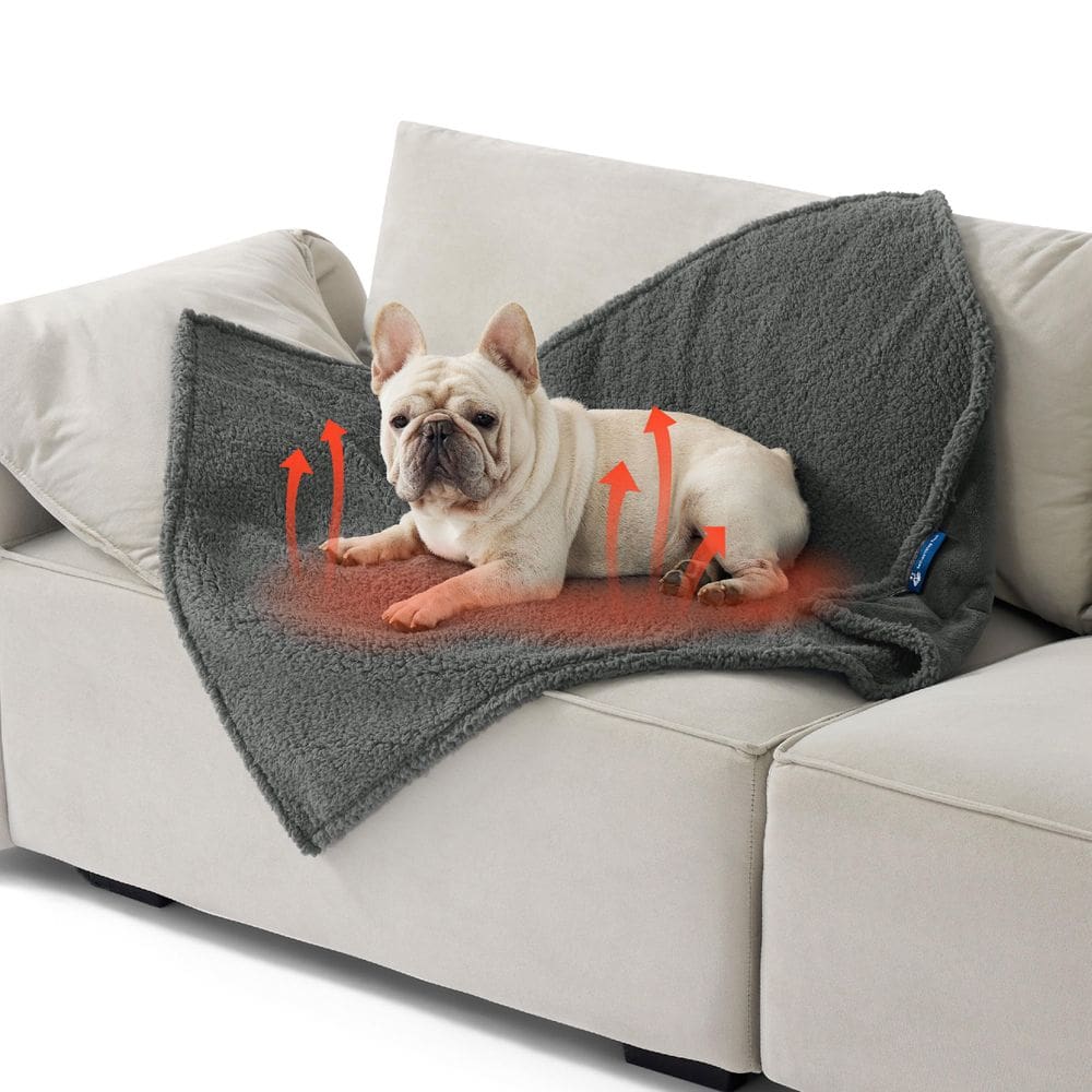 Cobertor Bedsure Self Warming para cães/gatos médios 30x40cm cinza