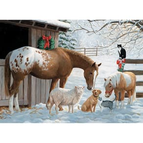 Quebra-cabeça Cobble Hill Family Piece`s 350 Winter Barnyard