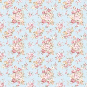 Papel De Parede Rosas Com Azul Floral Adesivo Sala Quarto