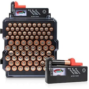 Testador de bateria Checker Livin` Well (1 pacote) com organizador