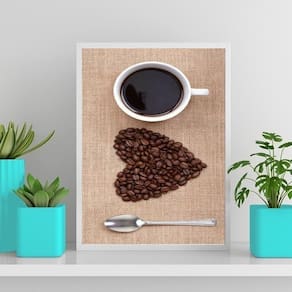 Quadro Decorativo Coffee Lovers 33x24cm Branca