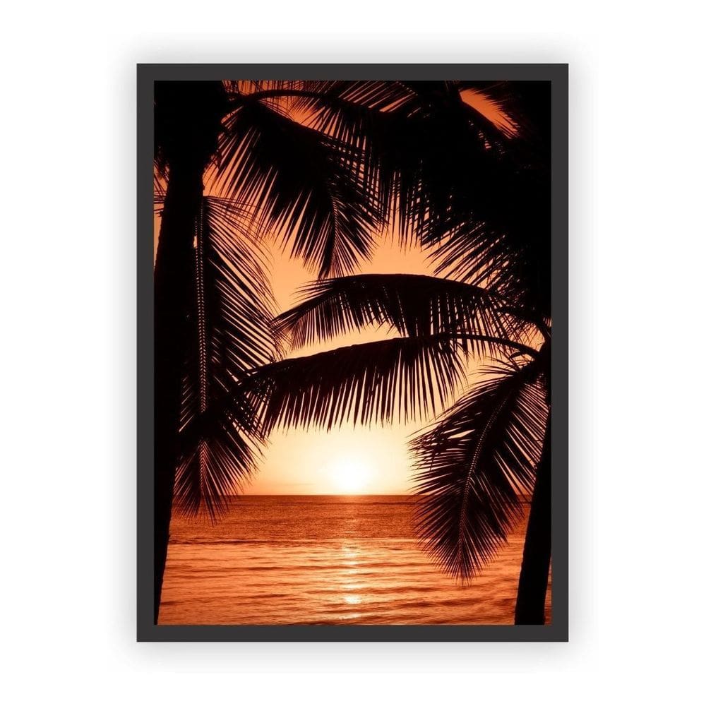 Quadro Decorativo Paisagens Variadas Moldura Preta Mod 02