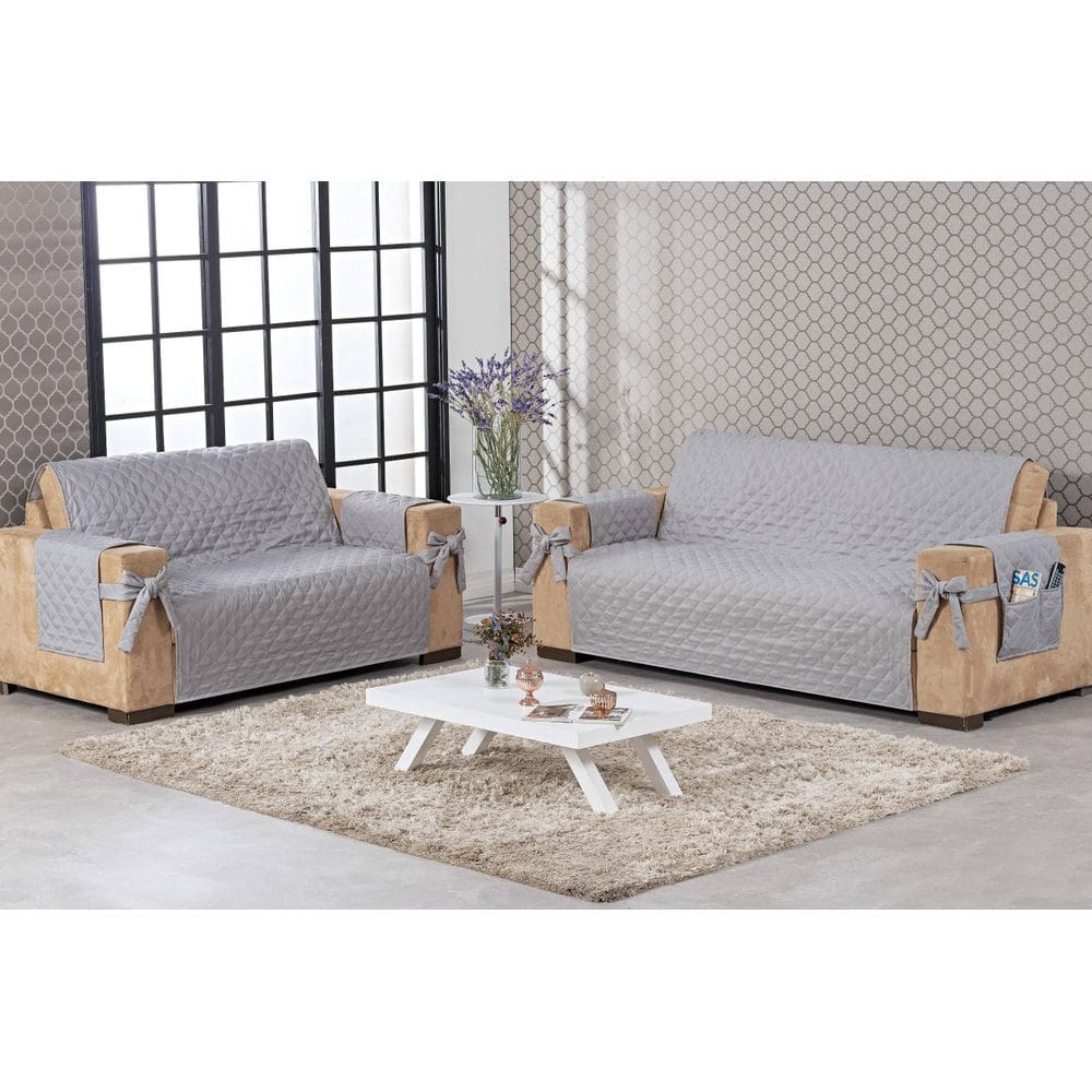 Capa de Sofá 2 e 3 Lugares King Cinza