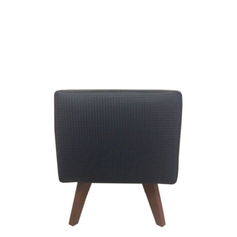 Puff Pé Palito Quadrado Alce Couch Corano Preto 40cm