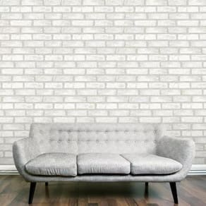 Papel Adesivo De Parede 3D Tijolinho Branco Lavável 10Mx45Cm