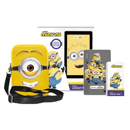 imagem-Tablet Positivo Vision Tab 7 Minions - Octa-Core 3GB RAM 64GB, 7” IPS, Android 14  Go, Wi-fi - Capa e Bolsa - Preto