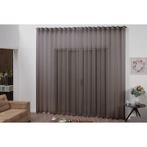 Cortina Sevilha Transparente Para Portas 5,00 X 2,80 Tabaco