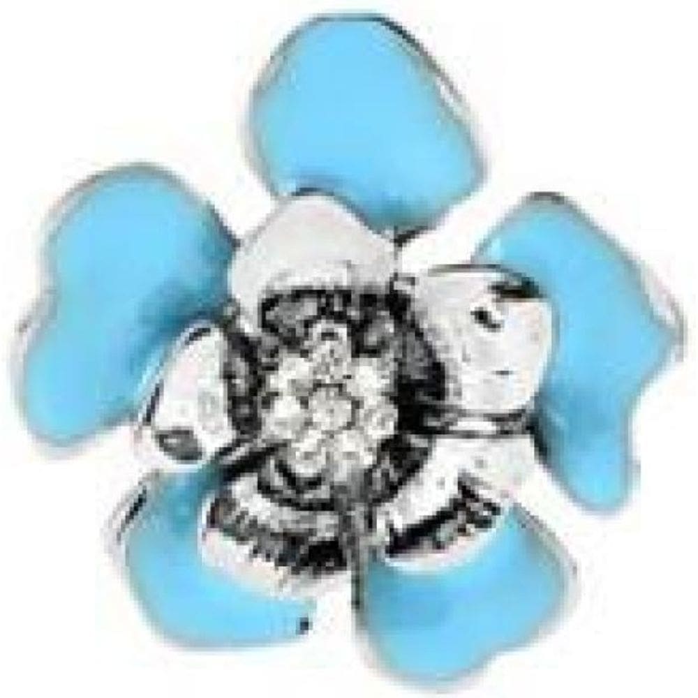 Brinco Flor Resina Azul Armazém Rr Bijoux