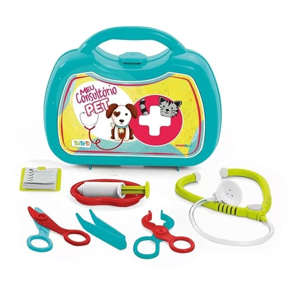 Maleta Meu Consultório Pet  Azul- Calesita