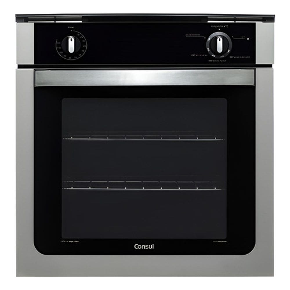 Forno A Gas Embutir Preto Inox 78l 62x60x58cm 220v - Consul