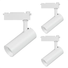 Kit 3 Spot Longo Led Mr16 Para Trilho Eletrificado Branco 6500k Frio