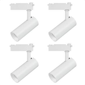 Kit 4 Spot Longo Led Mr16 Para Trilho Eletrificado Branco 3000k Quente