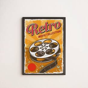 Quadro Decorativo Retrô Rolo De Filme 24X18Cm