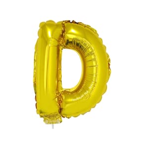 Balão Metalizado 16" Funny Letra D Dourado com Suporte