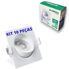 Kit 10 Luminárias Spot 6.5w Bivolt Luz Fria Embutir Alumbra