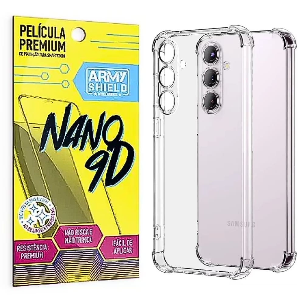Capinha Galaxy S25 + Pelicula 9D Cerâmica Indestrutível - Armyshield