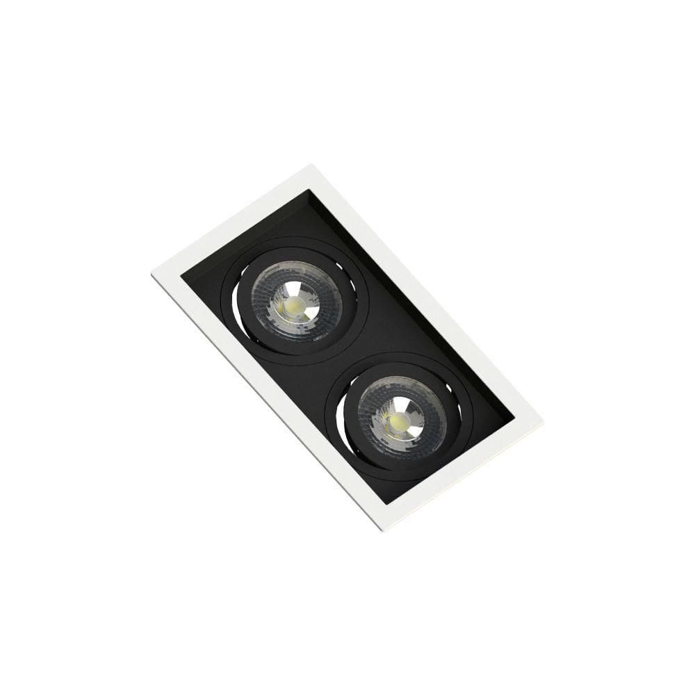 Spot Embutir Recuado Save Energy 2 Lâmpadas Par 20 Bivolt Branco/preto
