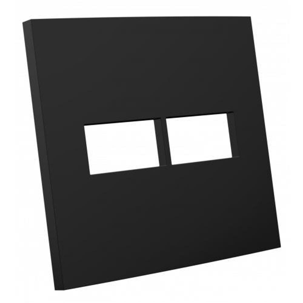 Placa Para 2 Modulos Suporte 4X4 Dubai Preto Ed5312-E4/P
