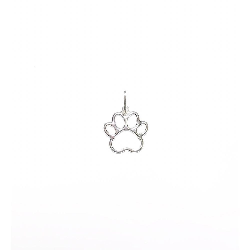 Pingente Prata Pata Pet Vazada 16Mm
