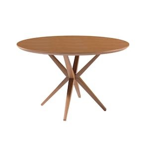 Mesa De Jantar Melina Redonda Madeira Canela