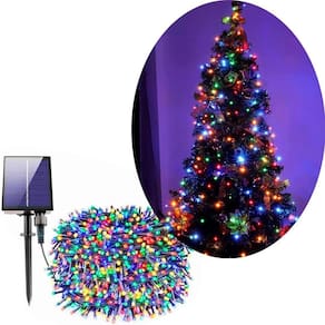 Cordão Pisca Leds Solar 1000 Lâmpadas Colorido Natal De 100m