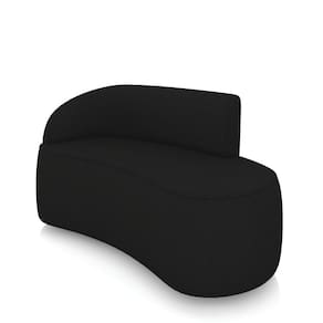 Sofá 2 Lugares Orgânico 140 cm Morgan Linho Preto D03 - D`Rossi