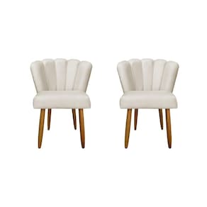 Kit 2 Cadeiras De Jantar Reforçada Flor Confortável Balaqui Decor Bege