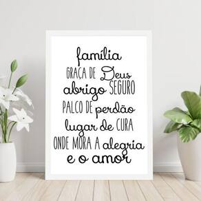 Quadro Família, Graça De Deus 45X34Cm Vidro Moldura Branca
