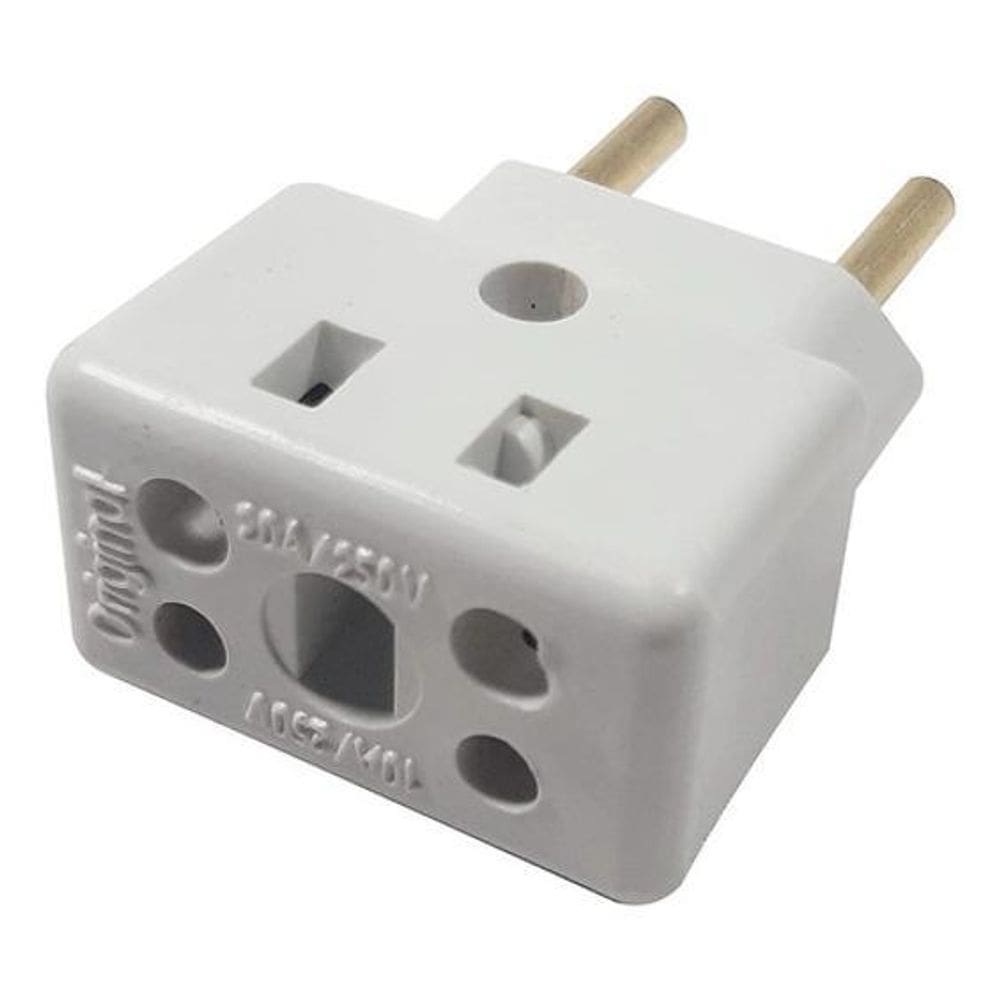 Adaptador De Tomada 3 Pinos 2 Benjamin Tipo Bob 10 E 20 A