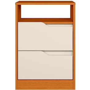 Mesa de Cabeceira 2 Gavetas Sara Cinamomo Off White