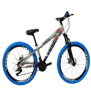 Viking Prata Azul Tuff25/30 Do Grau Cambio Shimano Rodas Vmaxx PneuColoridoAzul
