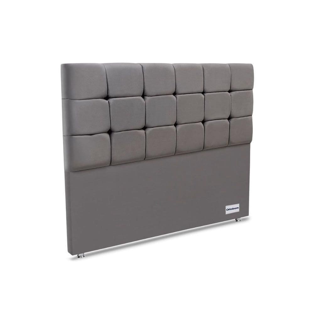 Cabeceira Cama Box Estofada Piave Veluto Queen - Suede Cinza - Ortobom