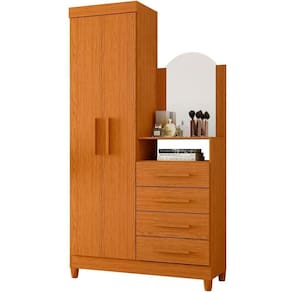 Guarda-roupa Solteiro Com Cômoda Capri 2 Portas Cinamomo