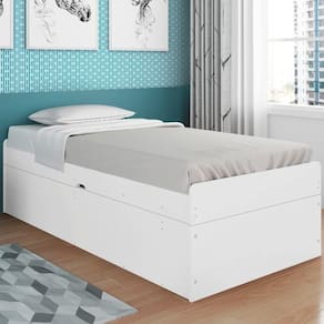 Cama Compartimento Solteiro Hanna Branco Com Colchão
