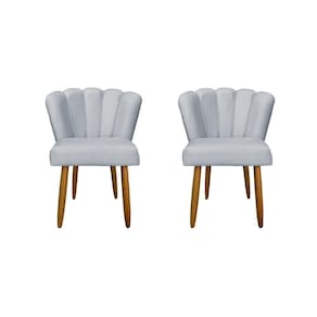 Kit 2 Cadeiras De Jantar Reforçada Flor Confortável Balaqui Decor Cinza