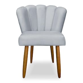 Cadeira De Jantar Flor Confortável Reforçada Balaqui Decor Cinza