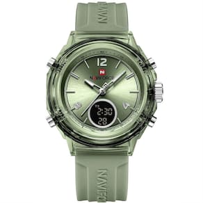 Relógio Feminino Display Duplo Design Fashion Retro De Quartzo Mostrador Redondo Luminoso Verde