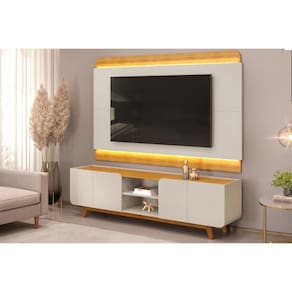 Home P- Tv Até 75 Polegadas Nadine C- Led E Nichos 220x196cm Bali-cedro - Dj Móveis