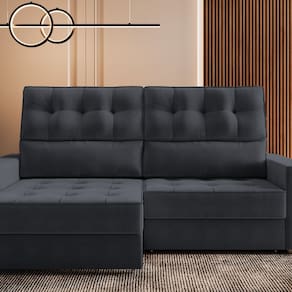 Sofá Retrátil Reclinável 200cm Dubai Cinza