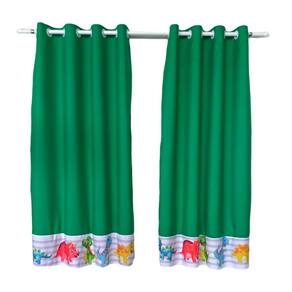 Cortina Dinossauro Verde Para Quarto Menino Baby 2,60X1,70M